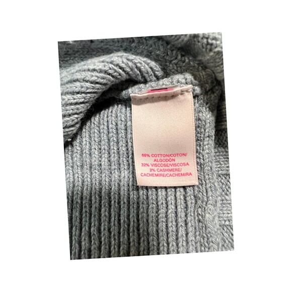 Victoria Secret Pink Sweater Women's Size: M Gray Pullover Knit Long Sleeve - Picture 7 of 9